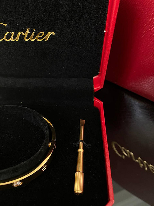 Cartier браслет love з викруткою / лимонне золото AU 750 / Cartier браслет у подарунковій упаковці Одеса - фото 3