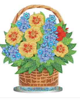Набір для творчості алмазна мозаїка Квіти в кошику Strateg на підставці розміром 30х30 см кр (BJP10), шт Київ - фото 1
