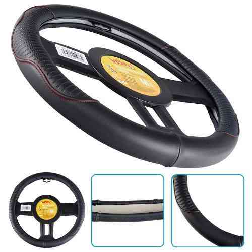 Чохол на кермо VLOD-24LC8 чорний-червоний M шкіра з одним швом Харків