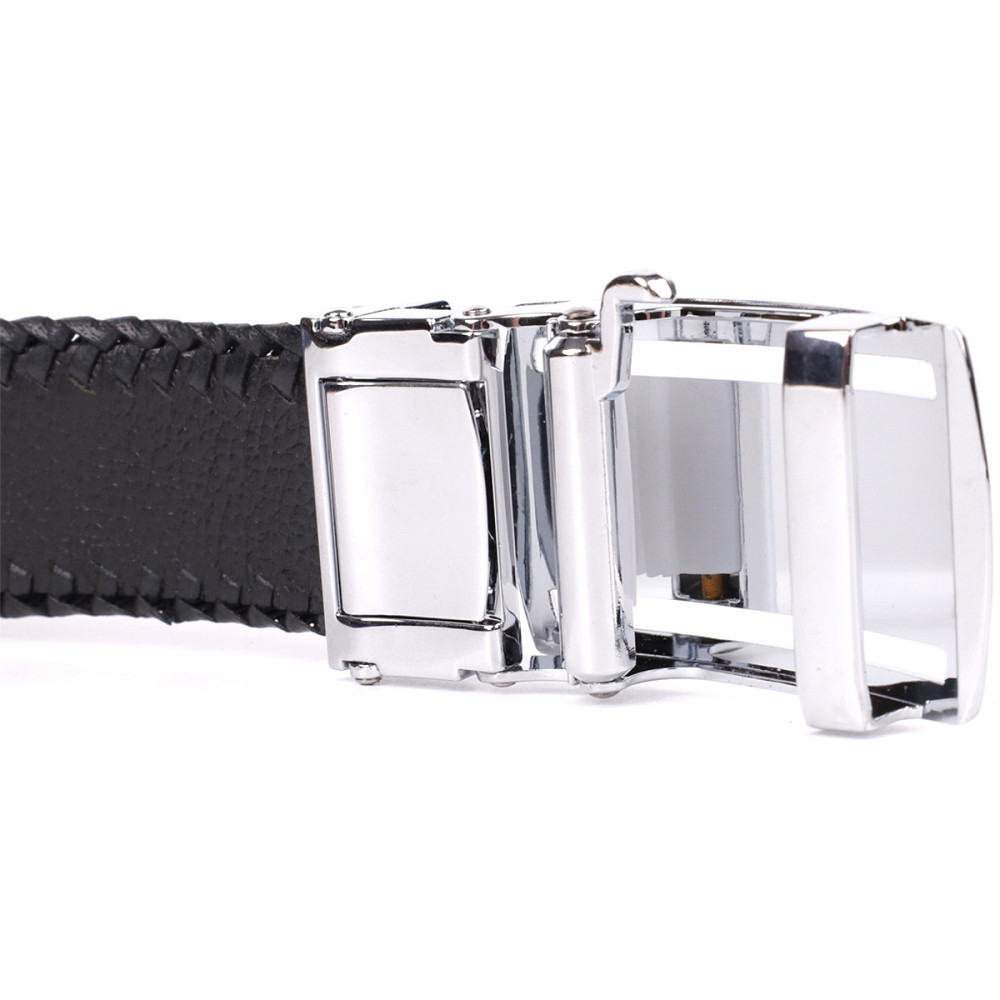 Ремень-автомат CROCODILE LEATHER 18010 из натуральной кожи крокодила Черный Киев - изображение 7