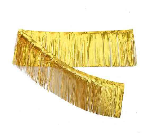 Гирлянда из дождика новогодняя 200 см на 30 см золотистый Киев