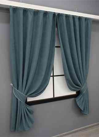 Комплект коротких штор VR-Textil Микровелюр SPARTA № 841ш Серо-голубой 130х170 см 2 шт (35-0199) Киев