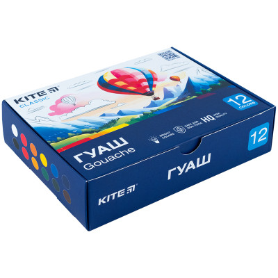 Гуашевые краски Kite Classic 12 цветов х 20 мл (K-063) Винница - изображение 1