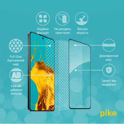 Скло захисне Piko Full Glue Xiaomi 14T Pro Black (1283126603440) Вінниця - фото 3