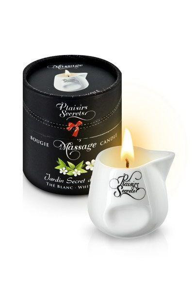 Массажная свеча Plaisirs Secrets White Tea (80 мл) подарочная упаковка, керамический сосуд Sex Aura Киев - изображение 1