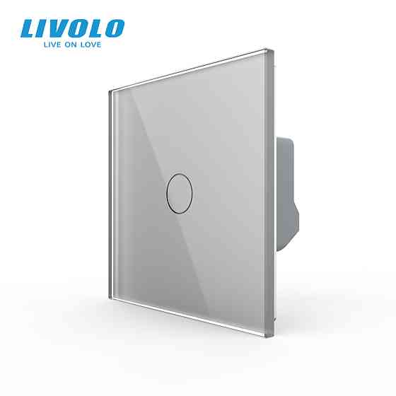 LIVOLO Сенсорний вимикач LIVOLO, сірий скляний, 5А 230В, без нейтралі (VL-C7FC1-2IP) Коломыя