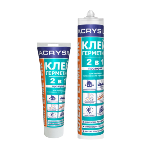 Клей-герметик акриловий 280мл прозорий Лакрисіл Житомир - фото 2