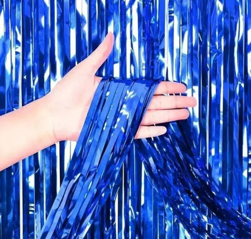 Фотозона штора дождь металлик синий 200*100 Киев - изображение 1