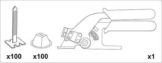 Набір для викладання плитки з щипцями VOREL : 100 чашок, 100 стяжок. 201 Од.(DW) Одеса