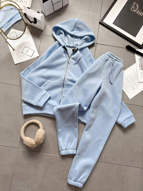 Жіночий стильний повстяний костюм-двійка турецька тринитка Білий, 42/44 Одеса - фото 1