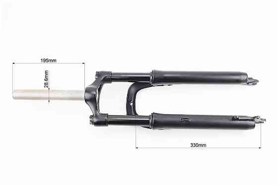 Вилка 24" амортизаційна, без різьби 1-1/8" (28,6мм), шток 195мм, з ходом 80мм, Disk-brake, чорна (можливі подряпини) Київ