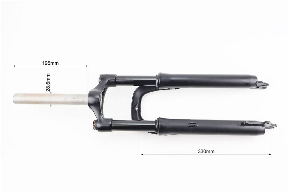 Вилка 24" амортизаційна, без різьби 1-1/8" (28,6мм), шток 195мм, з ходом 80мм, Disk-brake, чорна (можливі подряпини) Київ - фото 4