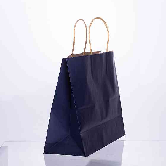 Набір подарункових крафтових пакетів з паперу 12 (шт.) гарні пакети для подарунків 31×12×25 (см) Синій HP-10359-2BL Київ