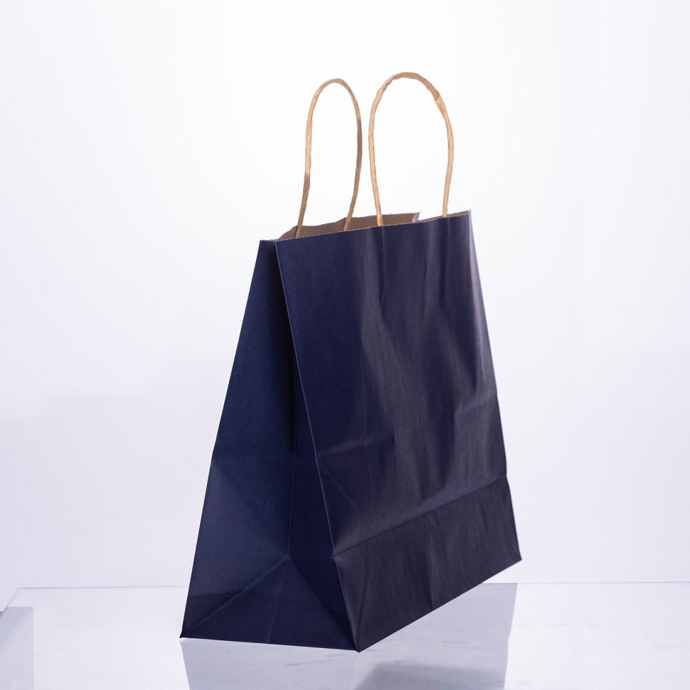 Набір подарункових крафтових пакетів з паперу 12 (шт.) гарні пакети для подарунків 31×12×25 (см) Синій HP-10359-2BL Київ - фото 2