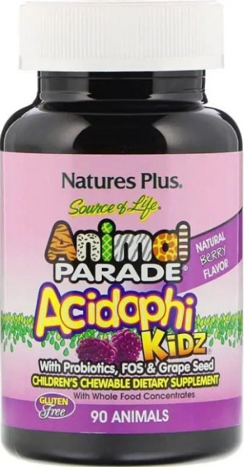 Пробіотики для дітей Nature's Plus  Animal Parade Acidophi Kidz 90 жув таб вишня Київ - фото 1