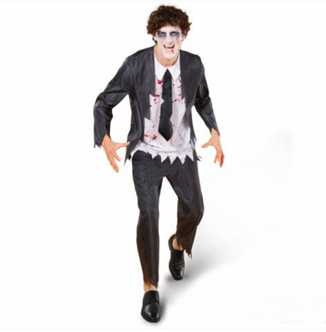 Костюм Гангстер для вечеринки на Хеллоуин футболка с длинным рукавом и штаны размер L черный Киев - изображение 2