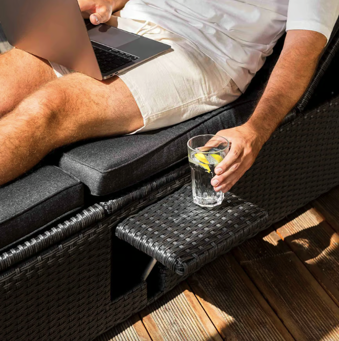 Садовий шезлонг Di Volio Asco чорний Київ - фото 4