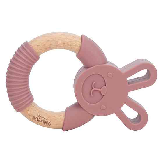 Прорізувач FreeON силіконовий зайчик, рожевий Киев