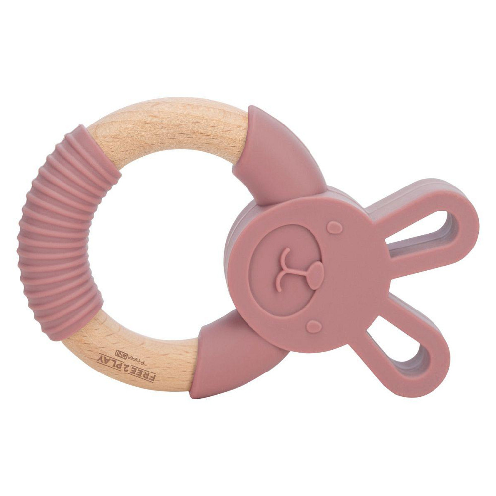 Прорізувач FreeON силіконовий зайчик, рожевий Киев - изображение 1