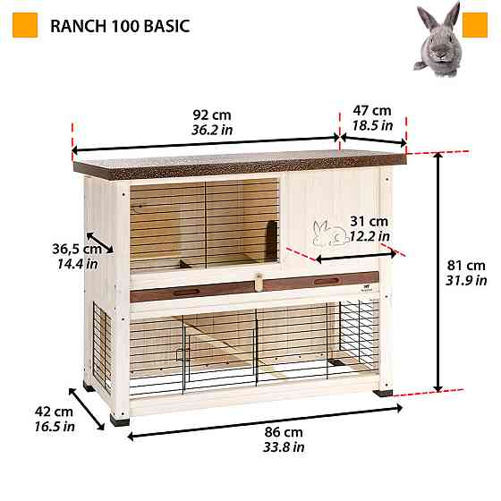 Клітка для кроликів Ferplast Ranch 100 Basic (Ферпласт Ранч 100 Басик) Запоріжжя