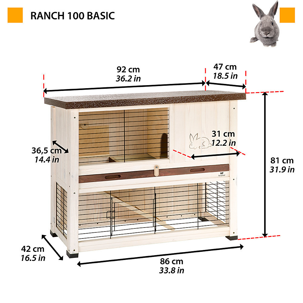 Клітка для кроликів Ferplast Ranch 100 Basic (Ферпласт Ранч 100 Басик) Запоріжжя - фото 2