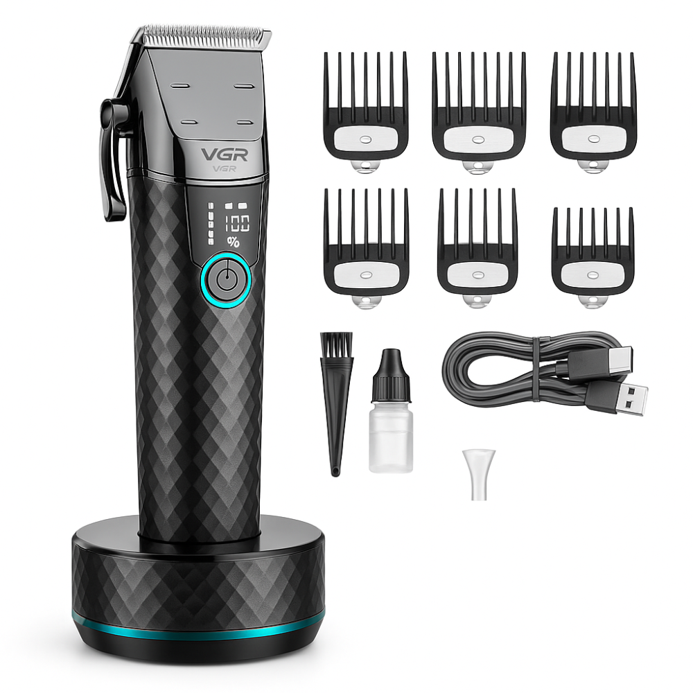 Машинка для стрижки на аккумуляторе VGR V-682, Универсальные машинки для стрижки волос FK-59 Киев - изображение 18