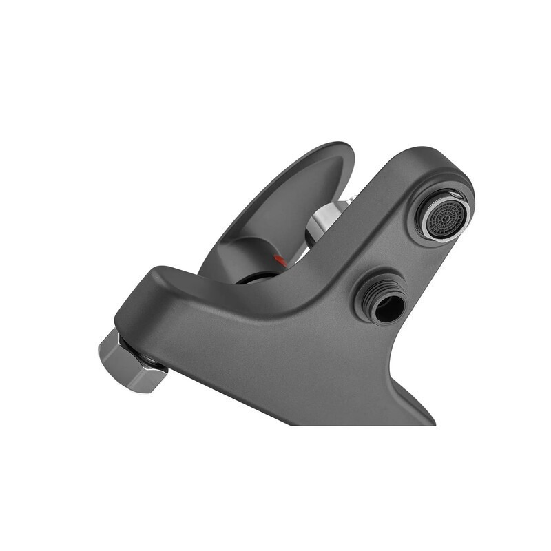 Змішувач для ванни Plamix CEZAR-009 EURO SET Graphite, зі шлангом, лійкою та кронштейном   ( PM0694 ) 28258 Харків - фото 3