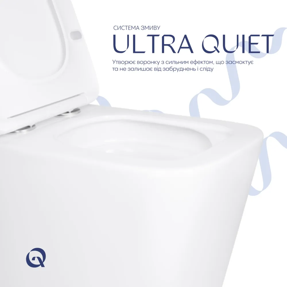 Унитаз подвесной Qtap Tern Ultra Quiet с сиденьем с сиденьем Soft-Close WHITE QT17332303AW Киев - изображение 12
