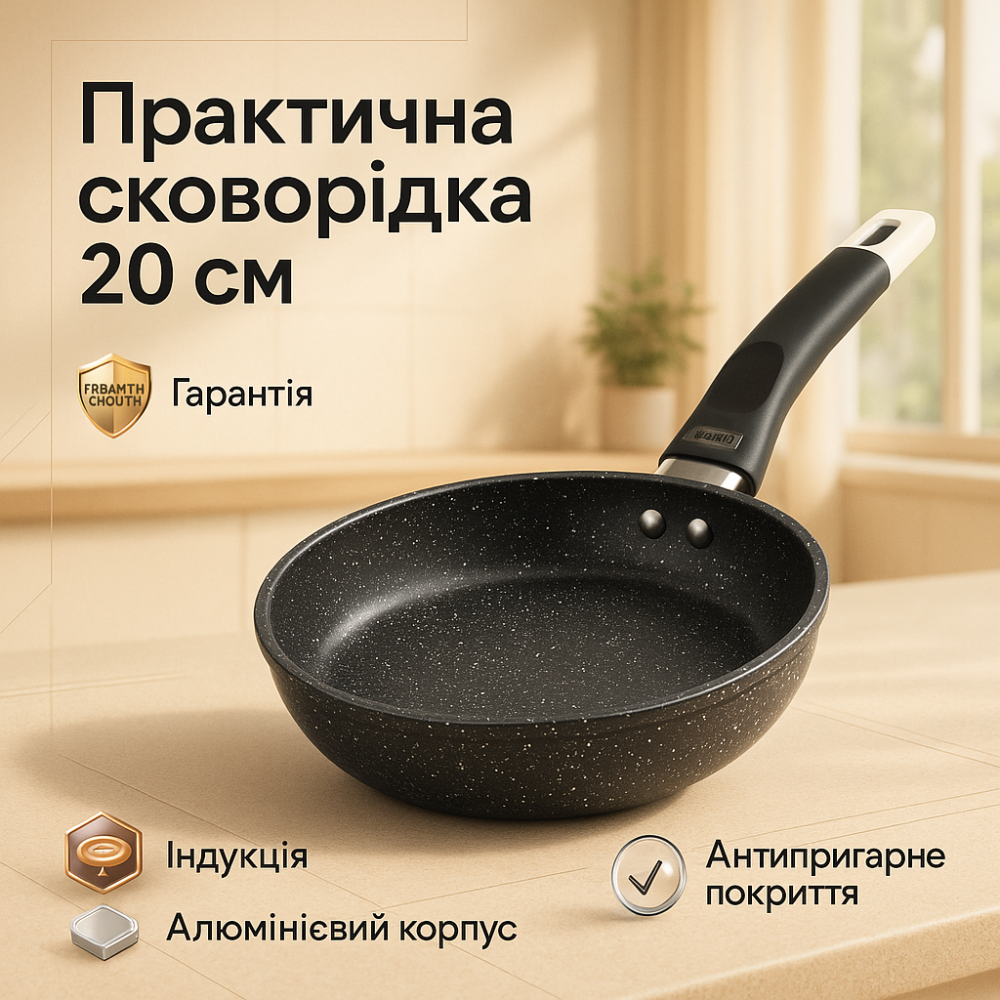 Сковорода для готовки на индукционной плите Unique UN-5133 20 см, Долговечные сковородки EZ-59 Львов - изображение 11