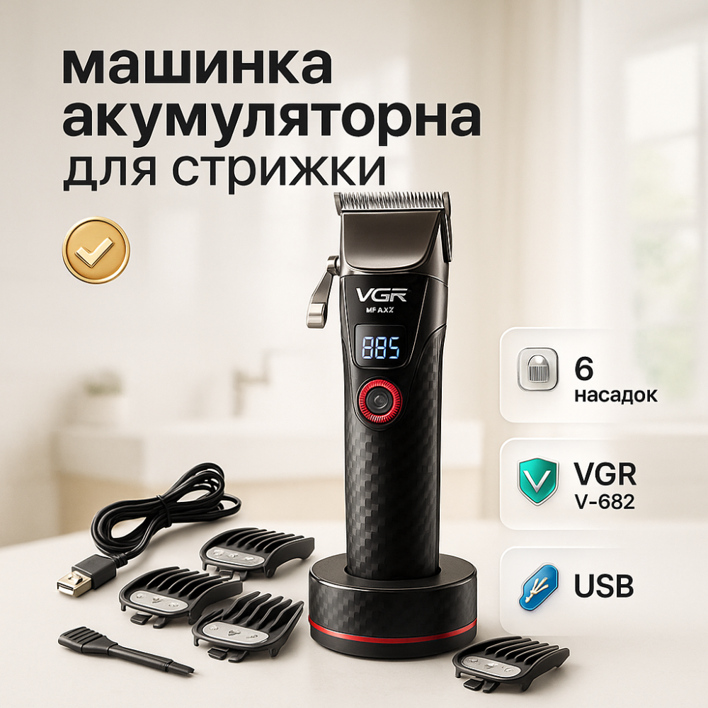 Хороший беспроводной триммер VGR, Профи машинка для стрижки волос, Стильная машинка для стрижки CG-29 Львов - изображение 18
