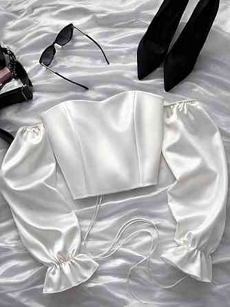 Жіночий романтичний привабливий укорочений корсет атлас Scarlet Одеса