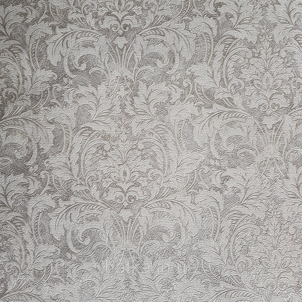 Шпалери метрові вінілові на флізелін Yuanlong Samsara східний малюнок вензелі завитки сірі сріблясті 3д Київ - фото 2