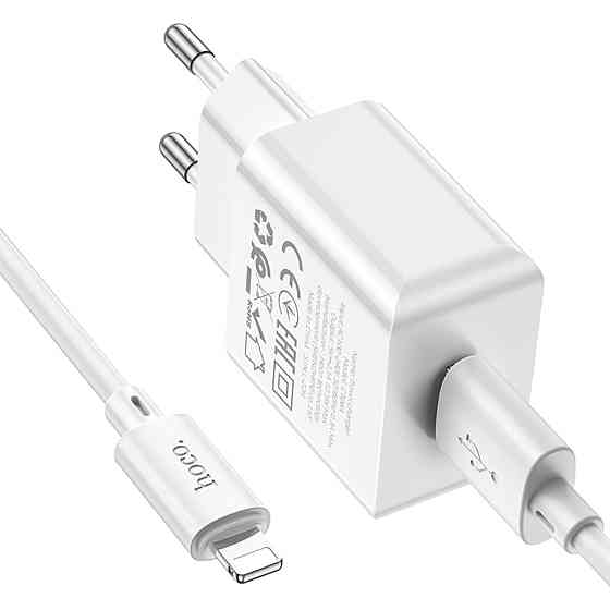 Мережевий зарядний пристрій HOCO C106A Leisure single port charger set(iP) White Киев
