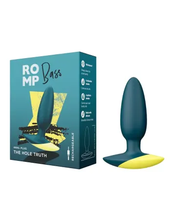 Анальная вибропробка Romp Bass Dark Green, силикон, перезаряжаемая,  макс. диаметр 3 см Львов