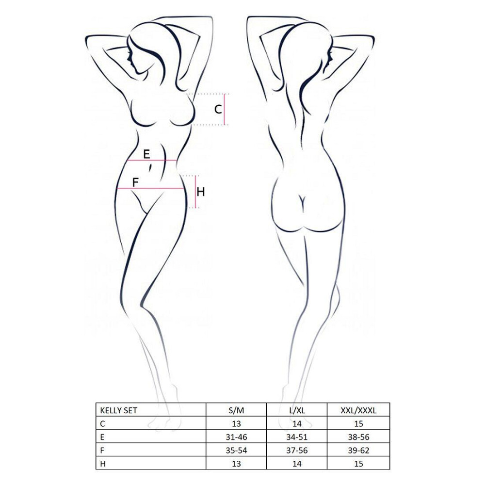 Комплект білизни Passion KELLY SET S/M, black, ліф, трусики, пояс для панчох Sex Aura Київ - фото 3