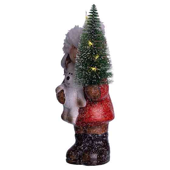 Новорічна фігурка з підсвіткою Дівчинка з ялинкою з фарфору 8×7×20 (см) новорічний декор для дому, квартири на подарунок CR-5-15 Київ