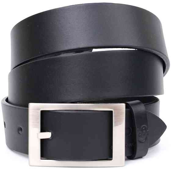 Кожаный брючный ремень для мужчин из квадратной пряжкой GRANDE PELLE 11678 Черный Киев