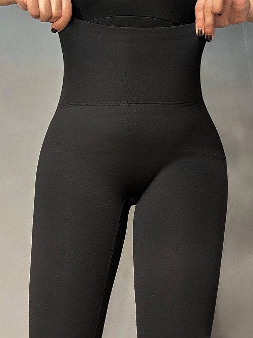 Лосины женские Ласточка 750-751 широкий пояс из пуш ап утепленные на меху черные, черный, 2XL Киев - изображение 3