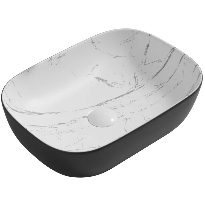 Раковина накладна MIXXUS PREMIUM DIVERSE-0112 MARBLE-BLACK 455х325х135mm   ( MP6541 ) 38682 Харьков - изображение 1