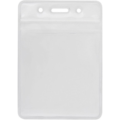 Бейдж Optima вертикальный замок zip lock PVC, 75х95 мм (O45612) Винница - изображение 1