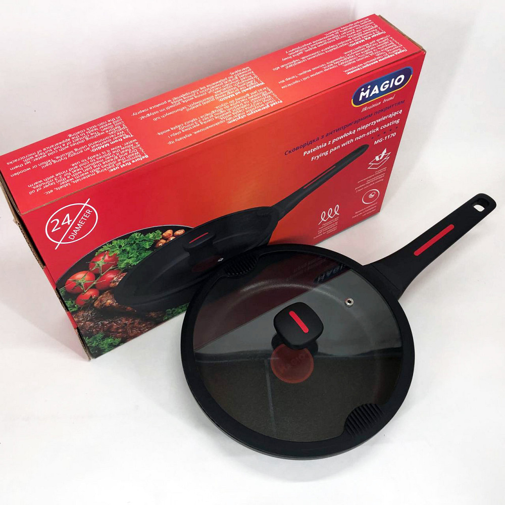 Сковорода якісна на плиту Magio, Сковорода зручна на кухню з товстим дном DU-33 Івано-Франківськ - фото 1