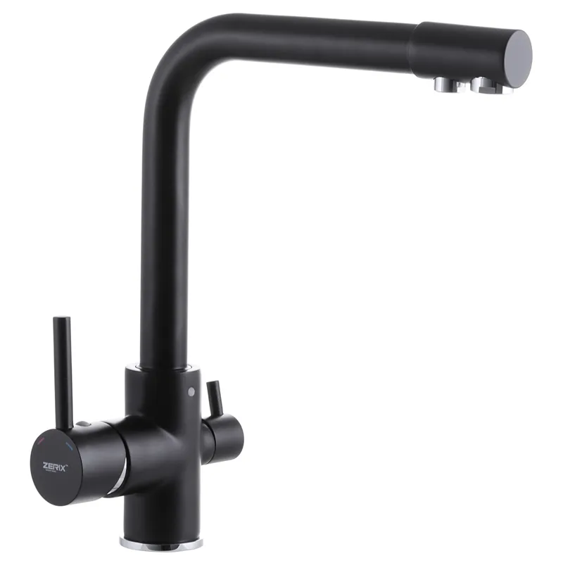 Кухонний змішувач Zerix LR4055B-3 з окремим виходом для питної води ZX2645 Харків - фото 1