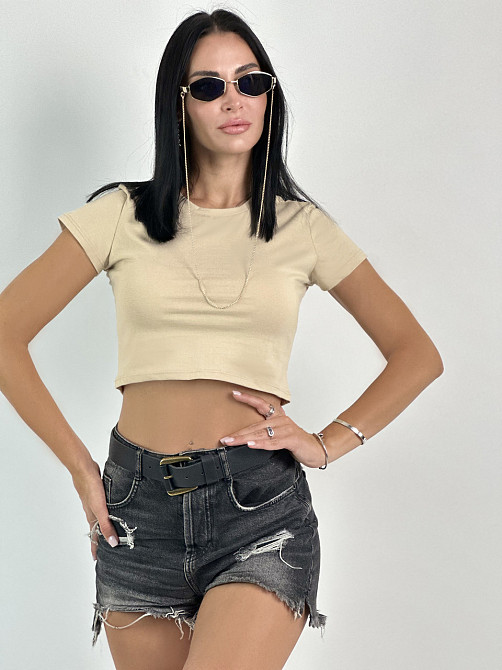 Облегающая укороченная футболка 