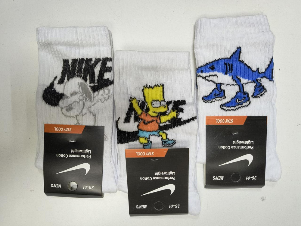 Носки мужские высокие прикольные. Носки из хлопка 3 штуки. Цвет белый. Размер 36-41 Киев - изображение 1