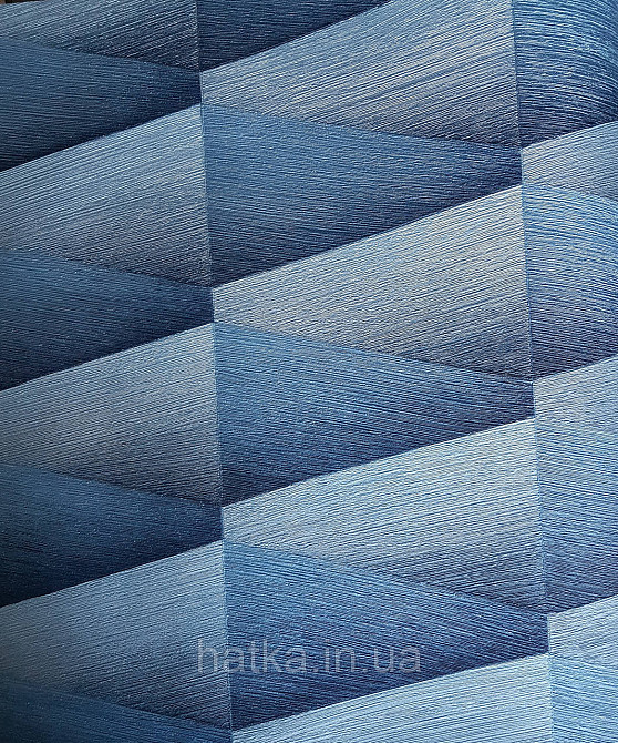 Шпалери вінілові на флізелін Rasch Composition 0,53х10 геометрія смуги фігури сині сірі металік 3д Київ - фото 2