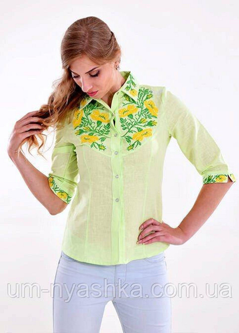 Натуральная блузка с вышивкой вышиванка 