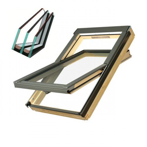 Мансардно вікно Fakro FTZ-V U4 78*118 двокамерний склопакет Львів - фото 1