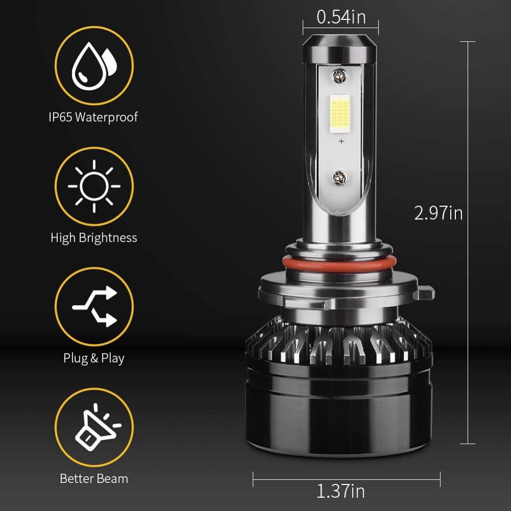 УЦІНКА! Світлодіодні лампи для фар WZTO Canbus чорні HB3/9005 WT-HB00 Дніпро - фото 7