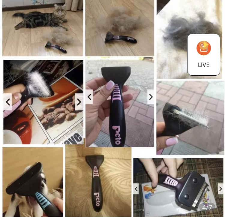 Расческа для кошек и собак Peto, щетка для животных, цвет розовый, размер 16*8см Киев - изображение 8