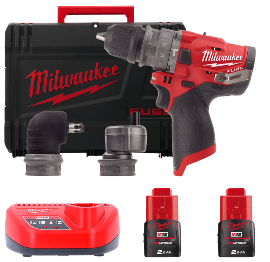 Дриль-шурупокрут з ударом акумуляторний MILWAUKEE, M12 FPDXKIT-202X, 44Нм, (+ заряд.пристрій, 2 акум., знімний патрон, 2 насадки Одеса - фото 1